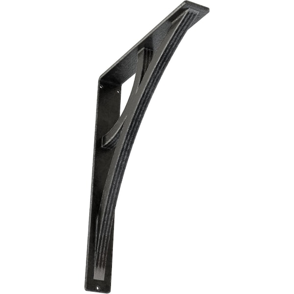 Ekena Millwork Galveston Wrought Iron Bracket, (Triple center brace), Antiqued Pewter 2"W x 12"D x 15"H BKTM02X12X15TGLAPW - main